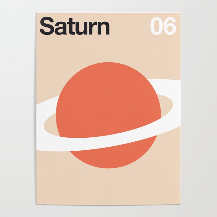 Saturn 06 - Minimal Planets Poster