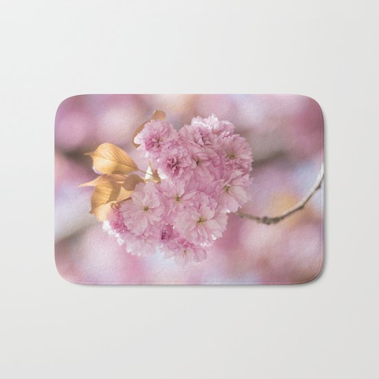 Japanese cherryblossoms in LOVE Bath Mat