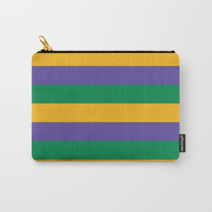 Mardi Gras Rugby Stripe Carry-All Pouch