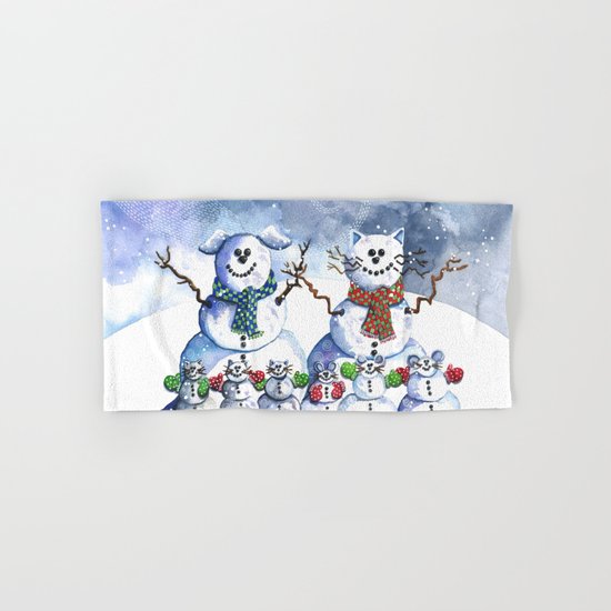 It's Snowing Cats and Dogs (and Mice too) Hand & Bath Towel