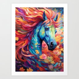 Horse Running  Art Print