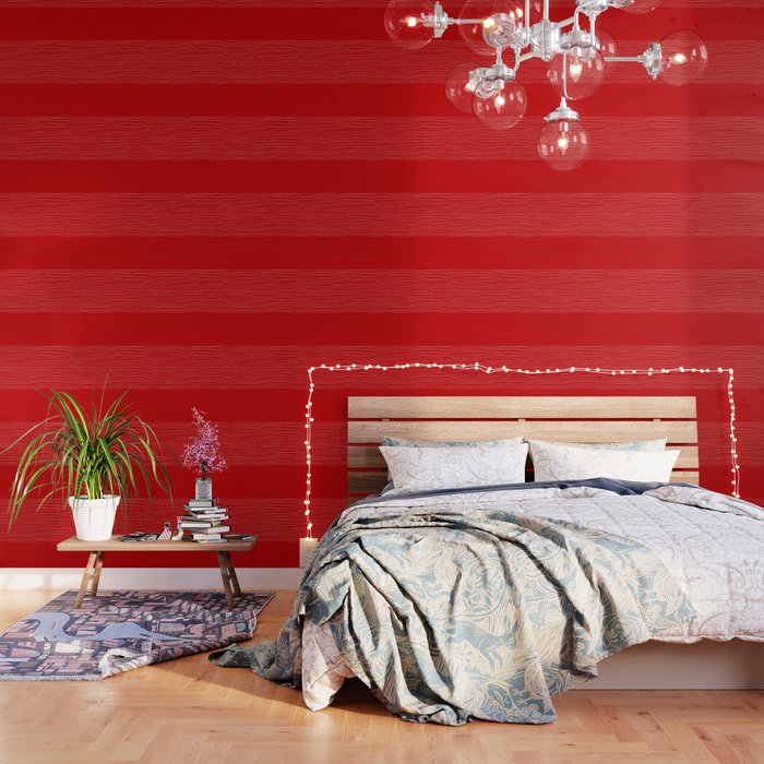 Hand Striped Red Wallpaper