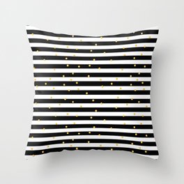 Modern black white gold polka dots striped pattern Deko-Kissen