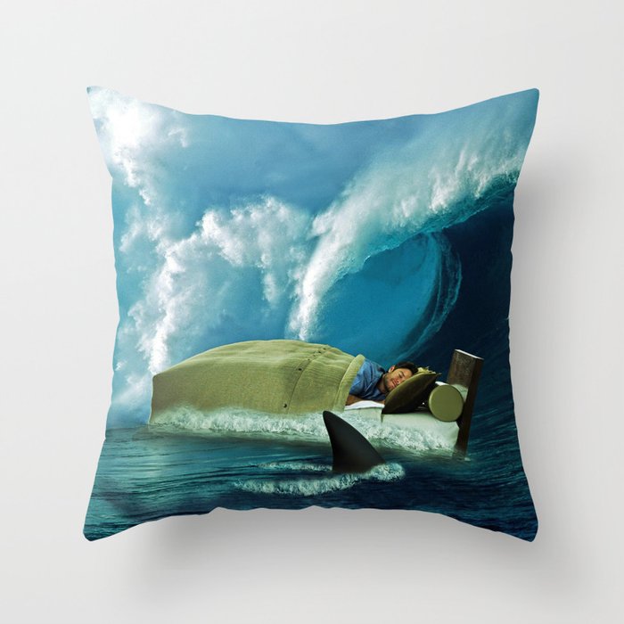 Sleeping with Sharks Throw Pillow