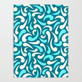 Turquoise Abstract Swirls Poster