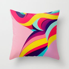 90s Colorful Abstract 11 Throw Pillow