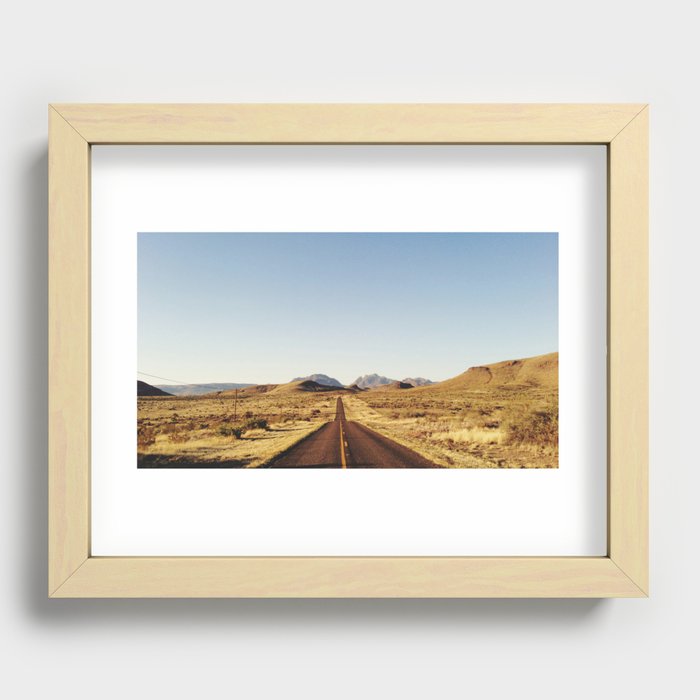 Golden Rolling Hills Road Recessed Framed Print