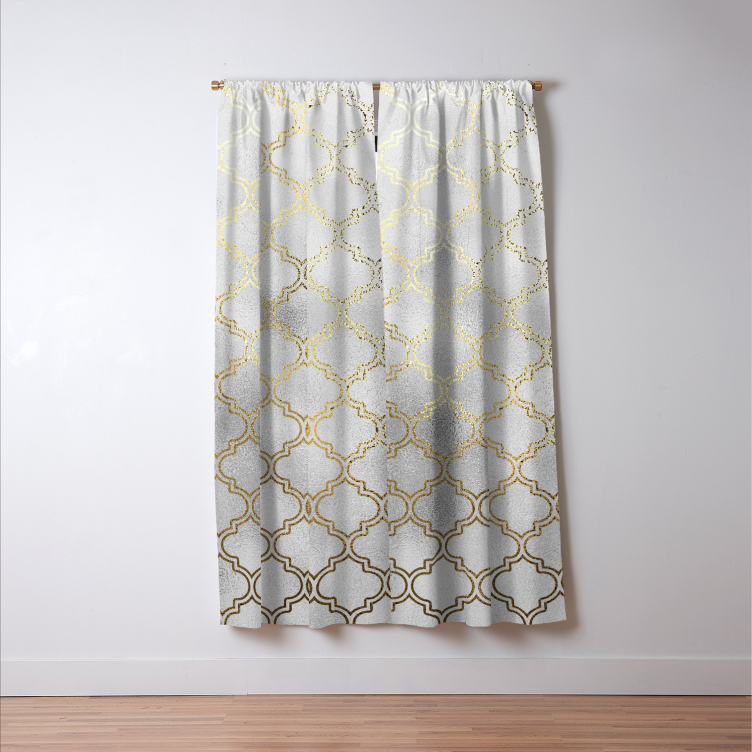 Metallic silver and gold quatrefoil 