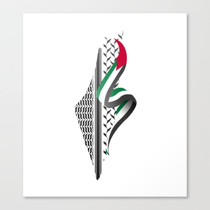 Colored Palestinian Keffiyeh - كوفية فلسطينية  Canvas Print for