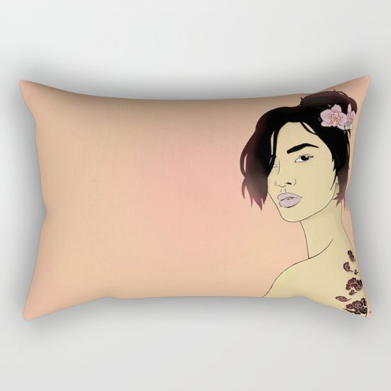 Cloudy Lady Rectangular Pillow