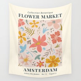 Vintage Flower Market Amsterdam Art Galerie Wall Tapestry