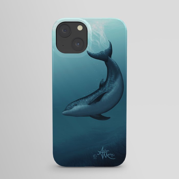 "Siren of the Blue Lagoon" by Amber Marine ~ Dolphin Art, Digital Painting, (Copyright 2015) iPhone Case