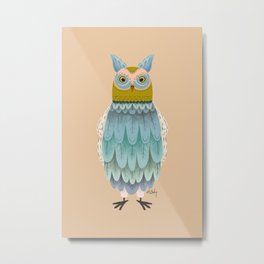 Hoot Owl Metal Print | Cuteowl, Woodlandwallart, Pink, Birdart, Birdillustration, Anniebailey, Colored Pencil, Abstractowl, Graphite, Cute 