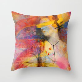 Classical Joshua Reynolds Portrait Pop Art Abstract Remix Throw Pillow