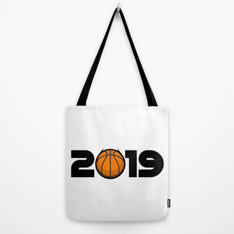 Happy New Year 2019 Basketball Funny Gift Tote Bag By Magnum