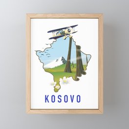 Kosovo map Framed Mini Art Print