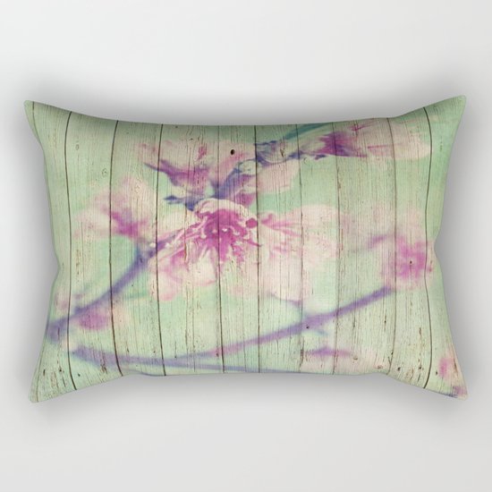 Sweet Flowers on Wood 05 Rectangular Pillow