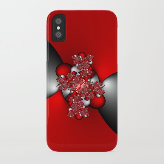 Red and Silver and Black iPhone Case