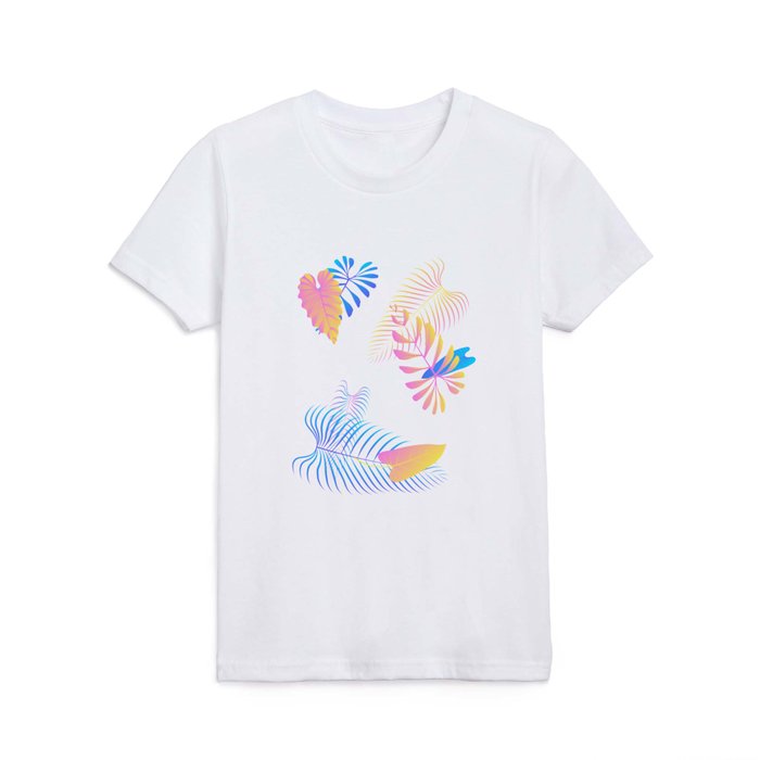 Vivid tropical palm leaves on a gradient background Kids T Shirt