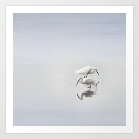 Egret Dance Art Print