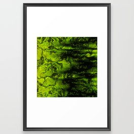 Green Jungle Glitch Distortion Framed Art Print