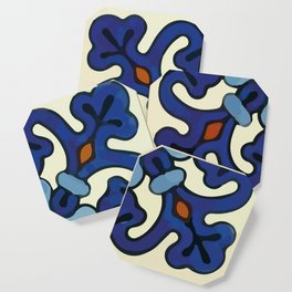 Baroque blue ornamental abstract talavera tile modern mexican home decor Coaster