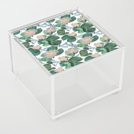 Seamless pattern "Dragonflies on water lilies" Acrylic Box