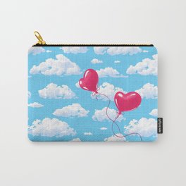 Two heart shaped red balloons Carry-All Pouch