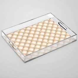 Glam Soft Gold Tufted Pattern Acrylic Tray