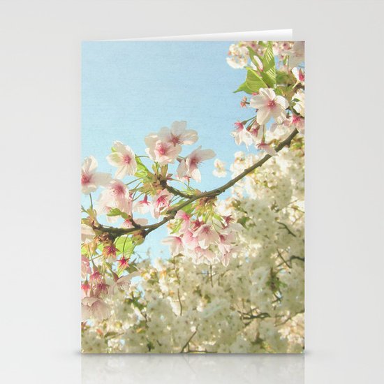 Pink on White Stationery Cards