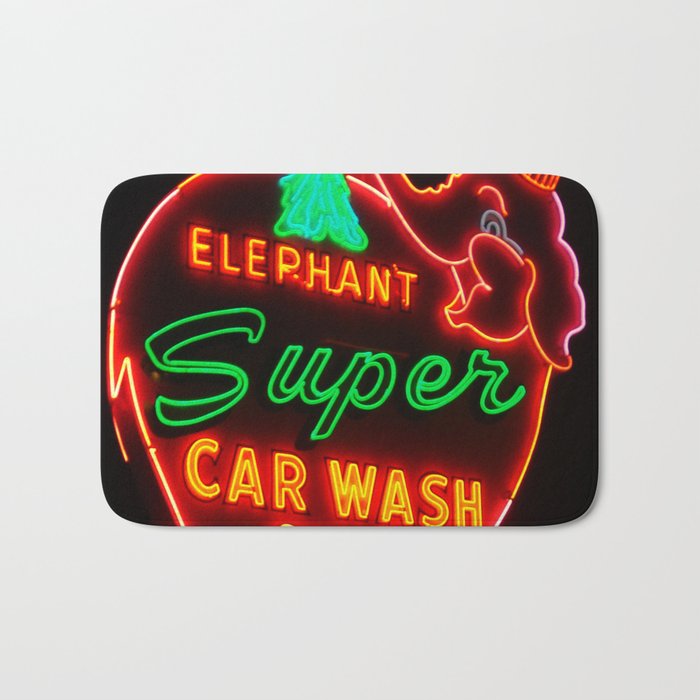 Elephant Super Car Wash Bath Mat