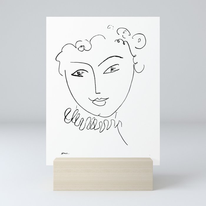 Henri Matisse Young Woman Smiling, Henri Matisse, Artwork Sketch Design, tshirt, tee, jersey, poster Mini Art Print