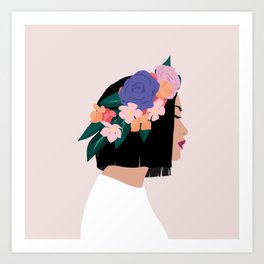 Flower Crown Art Prints For Any Decor Style Society6,Love Line Art Romantic