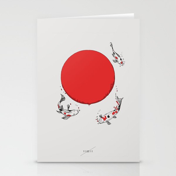 Koi and Sun Stationery Cards