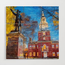 Philadelphia Independence Hall Wood Wall Art