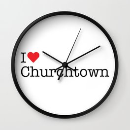 I Heart Churchtown, PA Wall Clock | Churchtown, Love, Typewriter, White, Graphicdesign, Pa, Red, Heart, Pennsylvania 