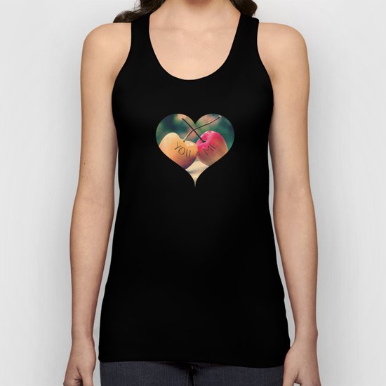 You & Me (Rainier Cherries with Green Bokeh Background) Unisex Tank Top