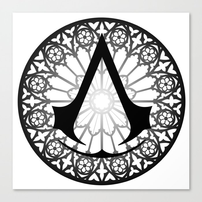 Assassin S Creed Logo Notre Dame Canvas Print By Whysofabbro