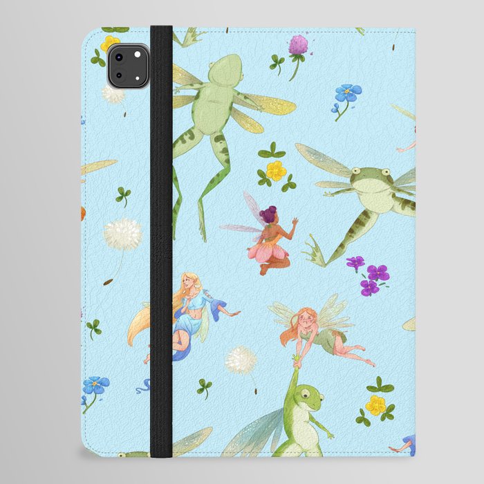 Faeries and flying frogs | light blue iPad Folio Case