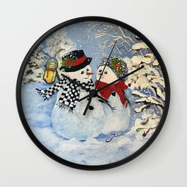 This is a Fine Snowmance Wall Clock