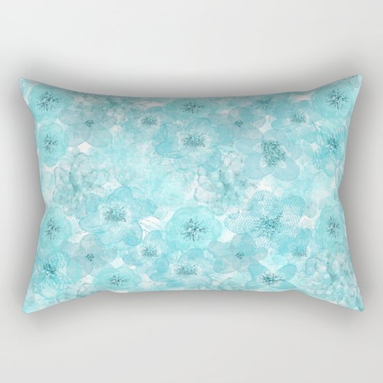 Turquoise aqua flower lace pattern on #Society6 Rectangular Pillow