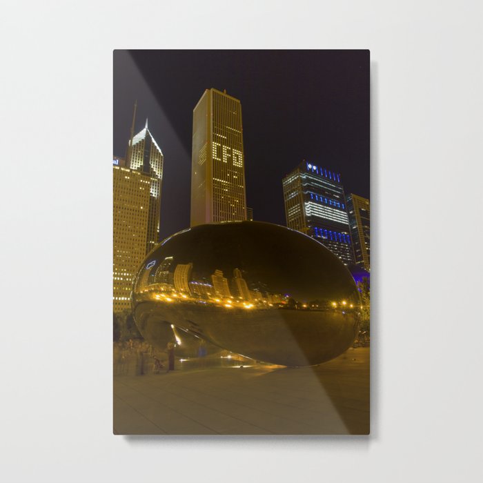 Chicago Bean and Skyline Metal Print