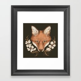 The Fox and Dogwoods Framed Art Print