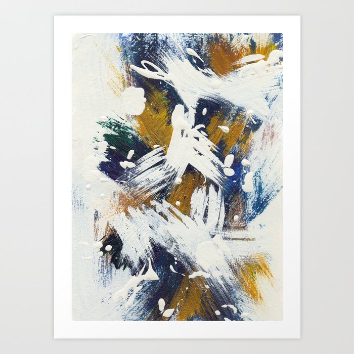 Abstract Blue and Gold Art Print