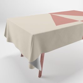 Light Beige Dark Peach Minimal Triangle Design 2021 Color of the Year Uptown Ecru & Moroccan Clay Tablecloth