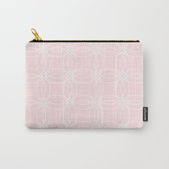 Simply Vintage Link White on Pink Flamingo Carry-All Pouch