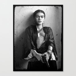 Frida Kahlo The Gun Art Mexican Canvas Print