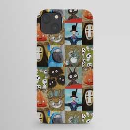 Studio Ghibli Collage - Calcifer, Jiji, Turnip, No Face, Markl, Kodama, Cat Bus & Soot Sprites iPhone Case