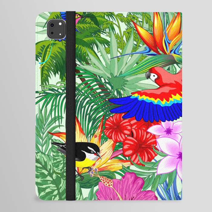 Wild Birds and Tropical Nature Pattern iPad Folio Case