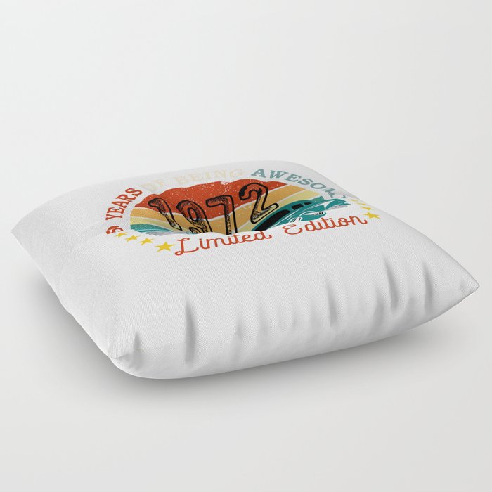 Vintage 50 years car classic limited edition 50 Years of Being Awesome Floor Pillow